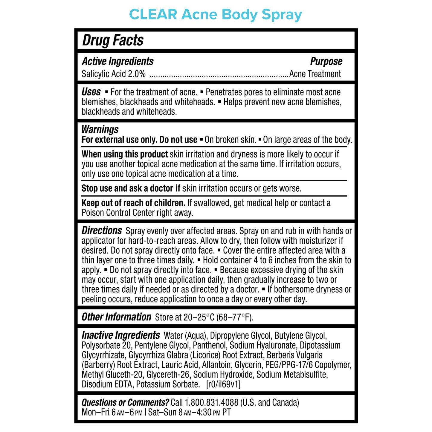 Paula's Choice CLEAR Exfoliating Back & Body Acne Spray, Bacne Spray with 2% BHA Salicylic Acid Back Acne Treatment for Clogged Pores - PrimeBioHealth - canada supplements