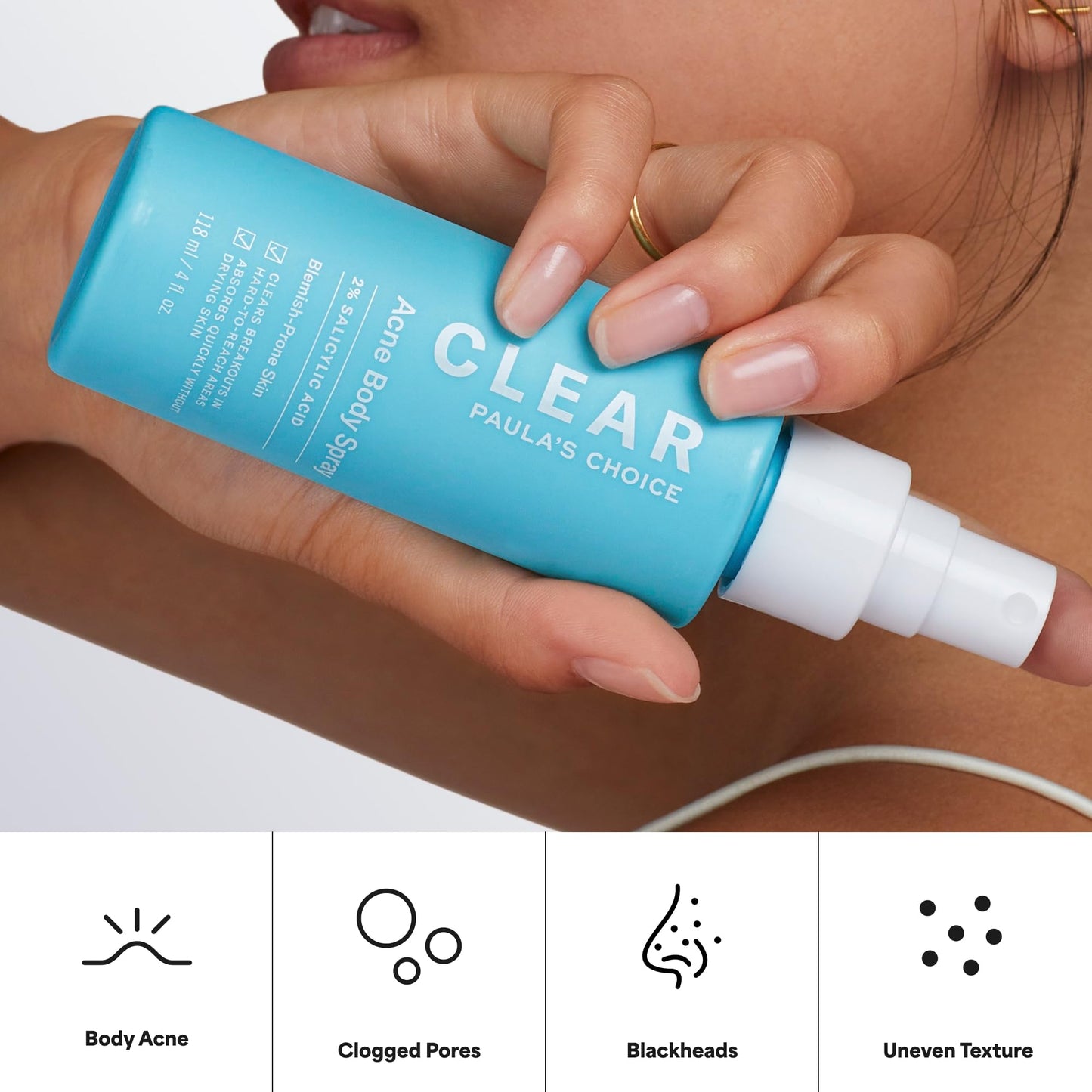 Paula's Choice CLEAR Exfoliating Back & Body Acne Spray, Bacne Spray with 2% BHA Salicylic Acid Back Acne Treatment for Clogged Pores - PrimeBioHealth - canada supplements