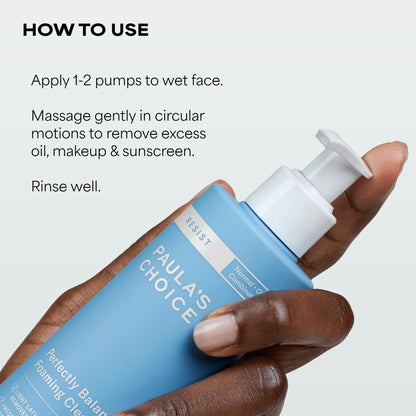 Paula's Choice RESIST Perfectly Balanced Foaming Facial Cleanser, Face Cleanser with Hyaluronic Acid & Aloe, Anti-Aging Face Wash - PrimeBioHealth - canada supplements