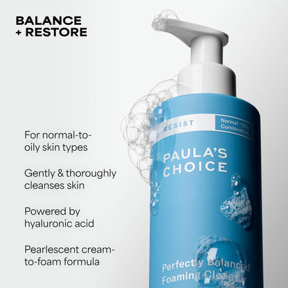 Paula's Choice RESIST Perfectly Balanced Foaming Facial Cleanser, Face Cleanser with Hyaluronic Acid & Aloe, Anti-Aging Face Wash - PrimeBioHealth - canada supplements