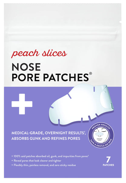 Peach Slices - Nose Pore Patches (7 ct) - Overnight Blackhead Remover - Pore Strips - Absorbs Gunk - Thin, Flexible & Painless - Hydrocolloid Patches - PrimeBioHealth - canada supplements