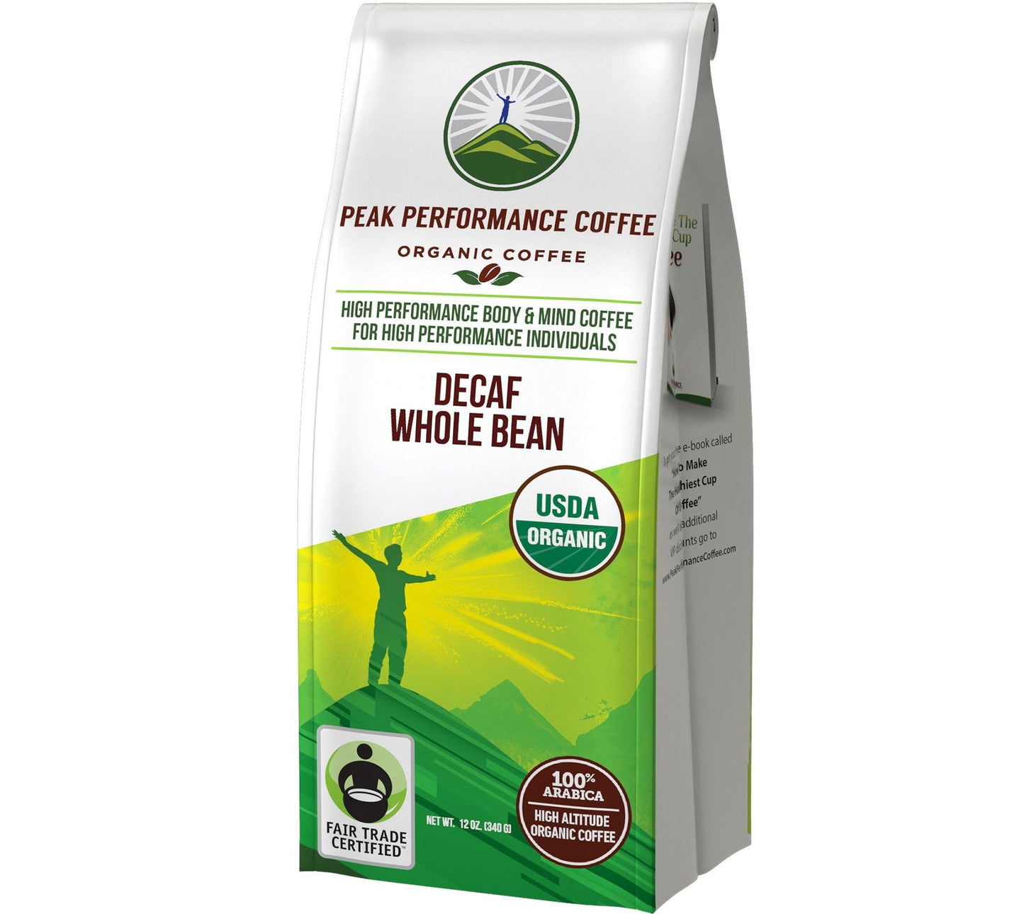 Peak Performance High Altitude Organic Coffee - Fair Trade, Low Acid, Non GMO, and Beans Full of Antioxidants - Medium Roast Smooth Tasting USDA Certified Organic Ground Coffee Bag 12 oz - PrimeBioHealth - canada supplements