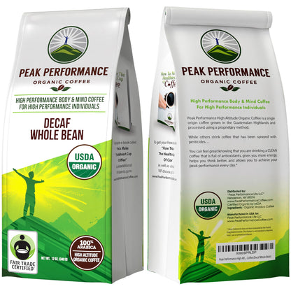 Peak Performance High Altitude Organic Coffee - Fair Trade, Low Acid, Non GMO, and Beans Full of Antioxidants - Medium Roast Smooth Tasting USDA Certified Organic Ground Coffee Bag 12 oz - PrimeBioHealth - canada supplements