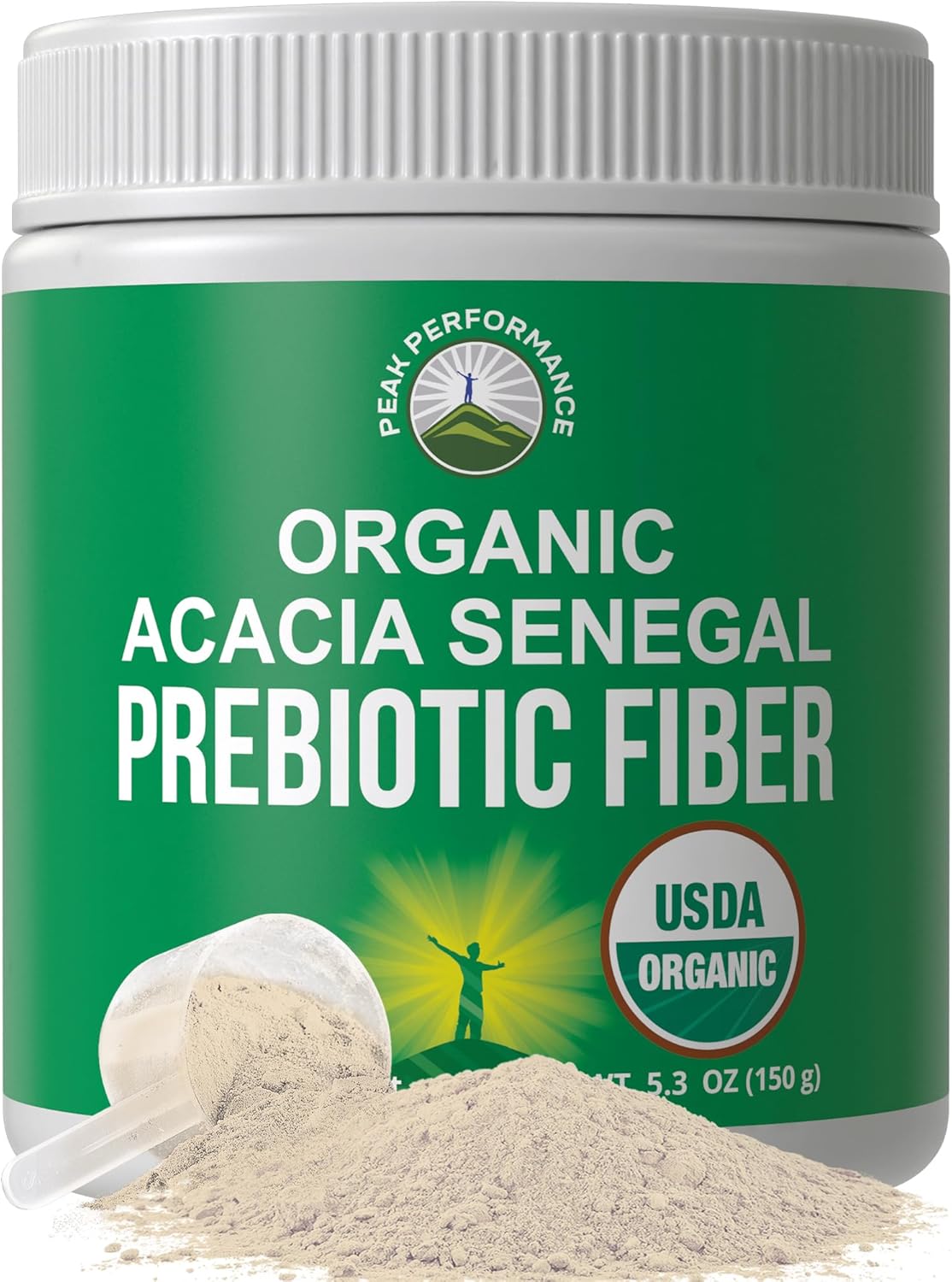Peak Performance Organic Acacia Senegal Prebiotic Fiber Powder - Unflavored USDA Plant Based Soluble Vegan Prebiotics Gut Health Supplement with Digestive Enzymes 5 oz - PrimeBioHealth - canada supplements