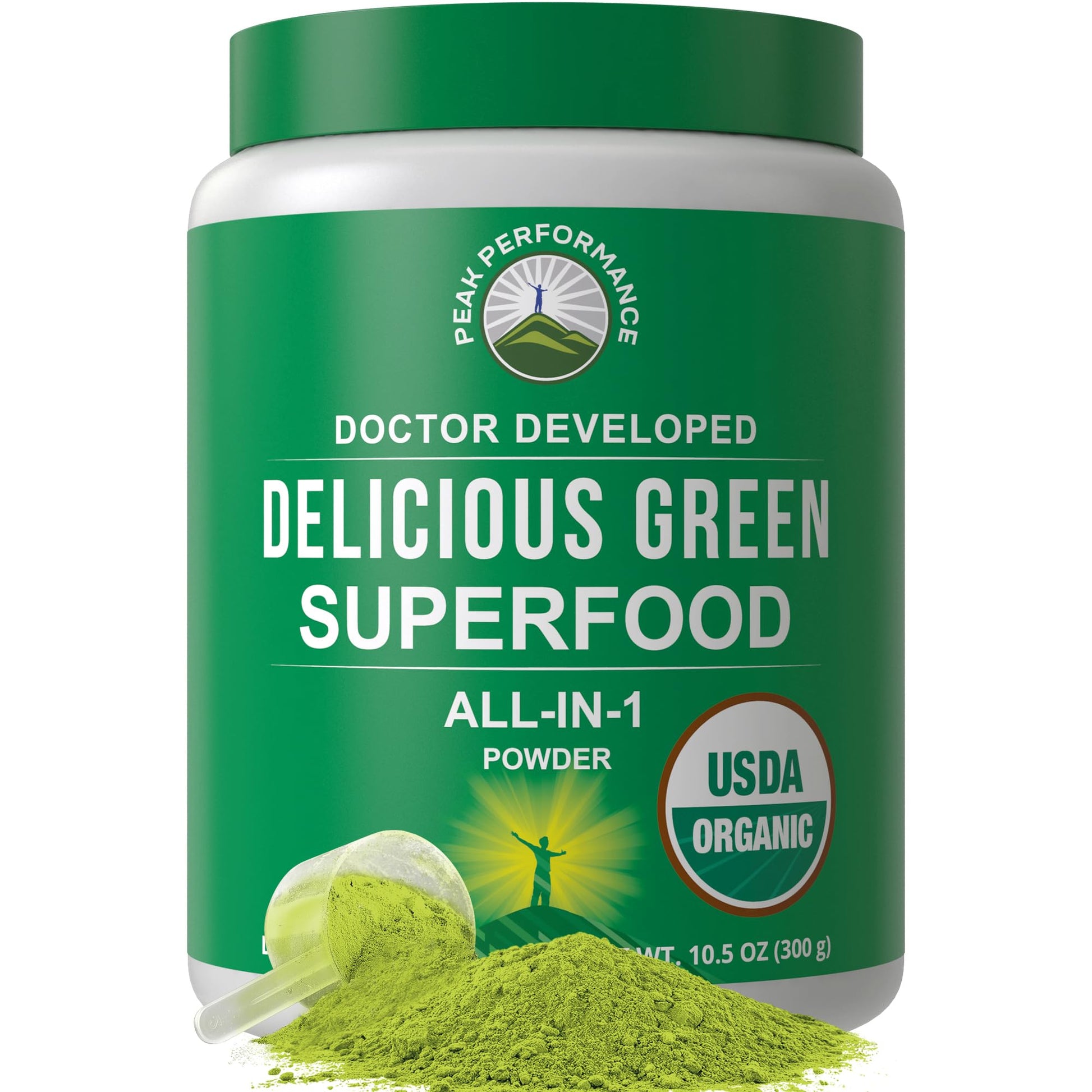 Peak Performance Organic Greens Superfood Powder. Best Tasting Super Greens Powder with 25+ Organic Ingredients for Max Energy and Athletic Performance. Vegan Keto Green Juice Daily Drink - PrimeBioHealth - canada supplements