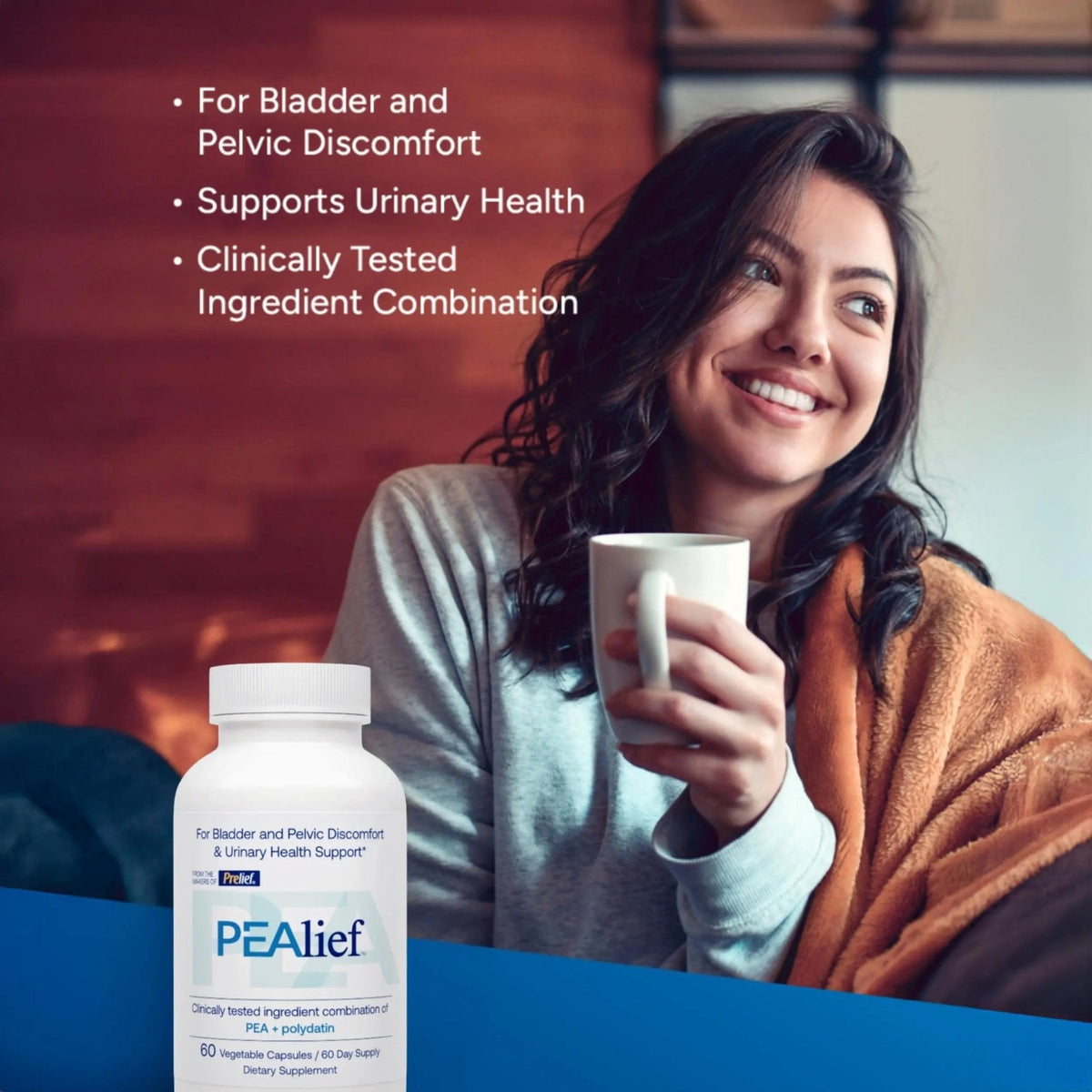 PEAlief Pea + Polydatin – New Bladder & Urinary Comfort Support with Clinically Tested Ingredient Combination — One Pill Per Day, 60 Day Supply - PrimeBioHealth - canada supplements