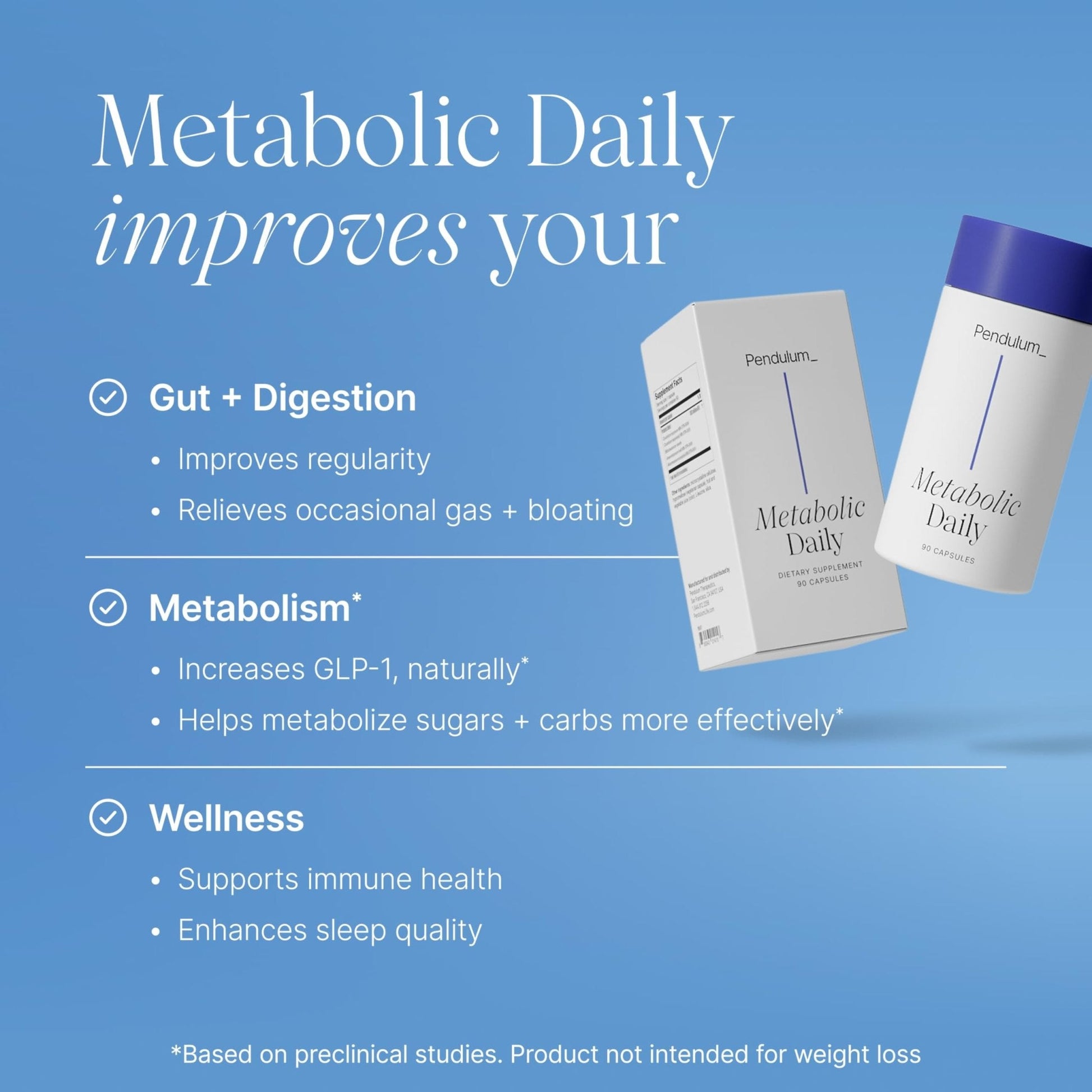 Pendulum Metabolic Daily - Multi-Strain Probiotic with Akkermansia muciniphila to Support Metabolism and Sustain Energy Levels - PrimeBioHealth - canada supplements