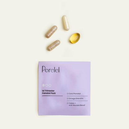 Perelel 1st Trimester Prenatal Pack, Multivitamin with Folate, Vitamin D, Omega 3, Iron & Ginger, Nutritional Support for Early Pregnancy - PrimeBioHealth - canada supplements