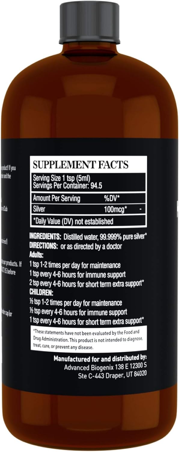 Pharmacist Recommended 16 oz Advanced Bionetix Colloidal Silver Hydrosol, All Natural & Promotes A Healthy Immune System. Colloidal Silver That Actually Works! - PrimeBioHealth - canada supplements
