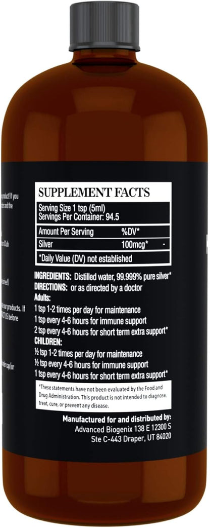 Pharmacist Recommended 16 oz Advanced Bionetix Colloidal Silver Hydrosol, All Natural & Promotes A Healthy Immune System. Colloidal Silver That Actually Works! - PrimeBioHealth - canada supplements