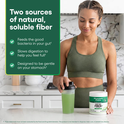 Physician's CHOICE Easy Mix Fiber for Digestive Health & Regularity - No Grit - Daily Prebiotic Soluble Fiber Powder Supplement - PrimeBioHealth - canada supplements