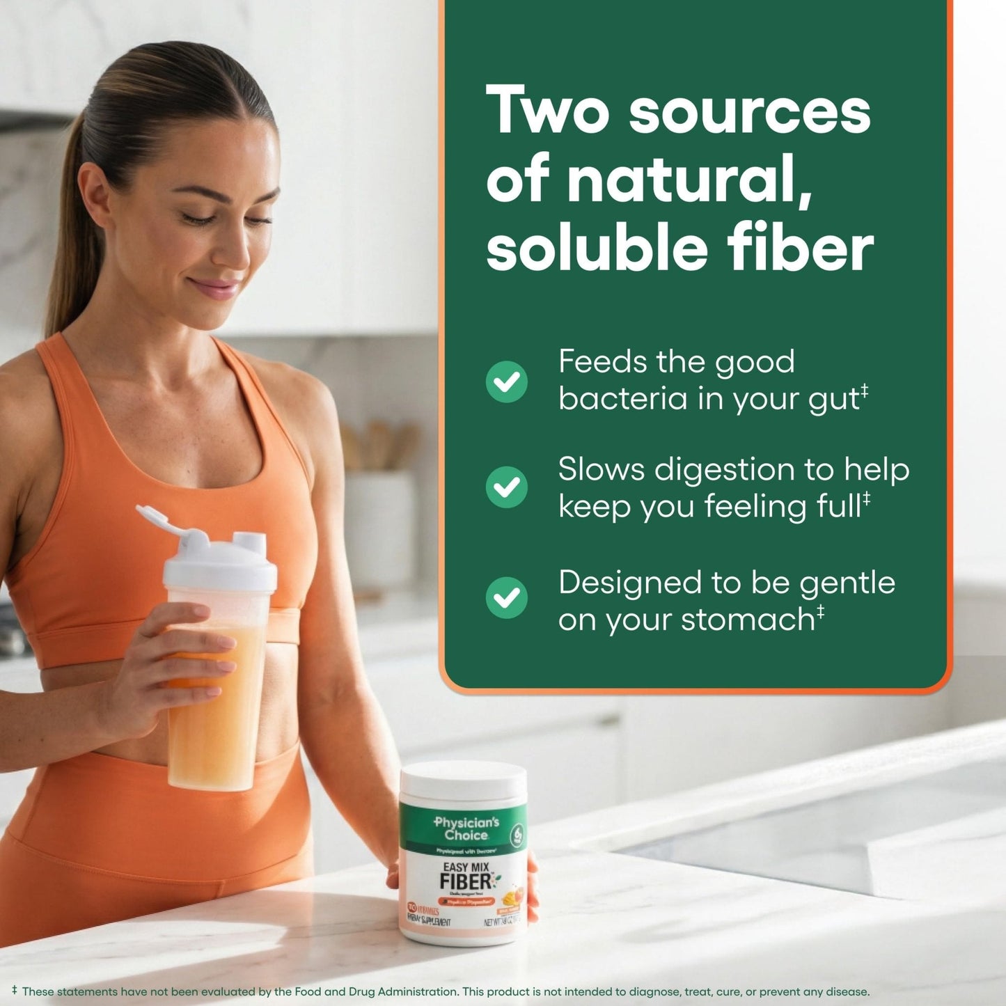 Physician's CHOICE Easy Mix Fiber for Digestive Health & Regularity - No Grit - Daily Prebiotic Soluble Fiber Powder Supplement - PrimeBioHealth - canada supplements