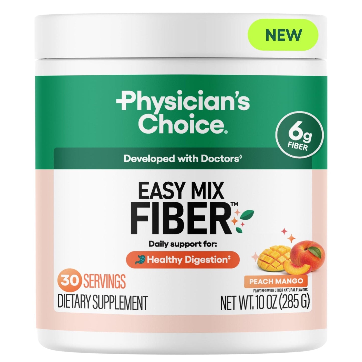 Physician's CHOICE Easy Mix Fiber for Digestive Health & Regularity - No Grit - Daily Prebiotic Soluble Fiber Powder Supplement - PrimeBioHealth - canada supplements
