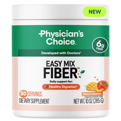 Physician's CHOICE Easy Mix Fiber for Digestive Health & Regularity - No Grit - Daily Prebiotic Soluble Fiber Powder Supplement - PrimeBioHealth - canada supplements