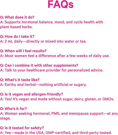 Pink Stork Hormone Balance Drops for Women - 2oz, 30 Servings | Supports Hormonal Health, PMS, Perimenopause & Mood, with Red Raspberry Leaf & Wild Yam - Liquid Supplement - Vegan - PrimeBioHealth - canada supplements