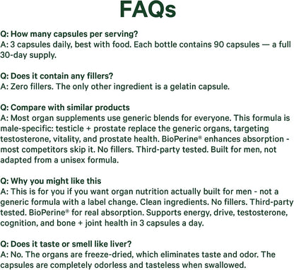 Pink Stork Men's Beef Organ Complex, Bioavailable Superfoods, 30 Servings | Grass-Fed, Grass-Finished Beef Liver, Testicle, Prostate + Bone Marrow | Supports Energy, Vitality + Men's Health - PrimeBioHealth - canada supplements