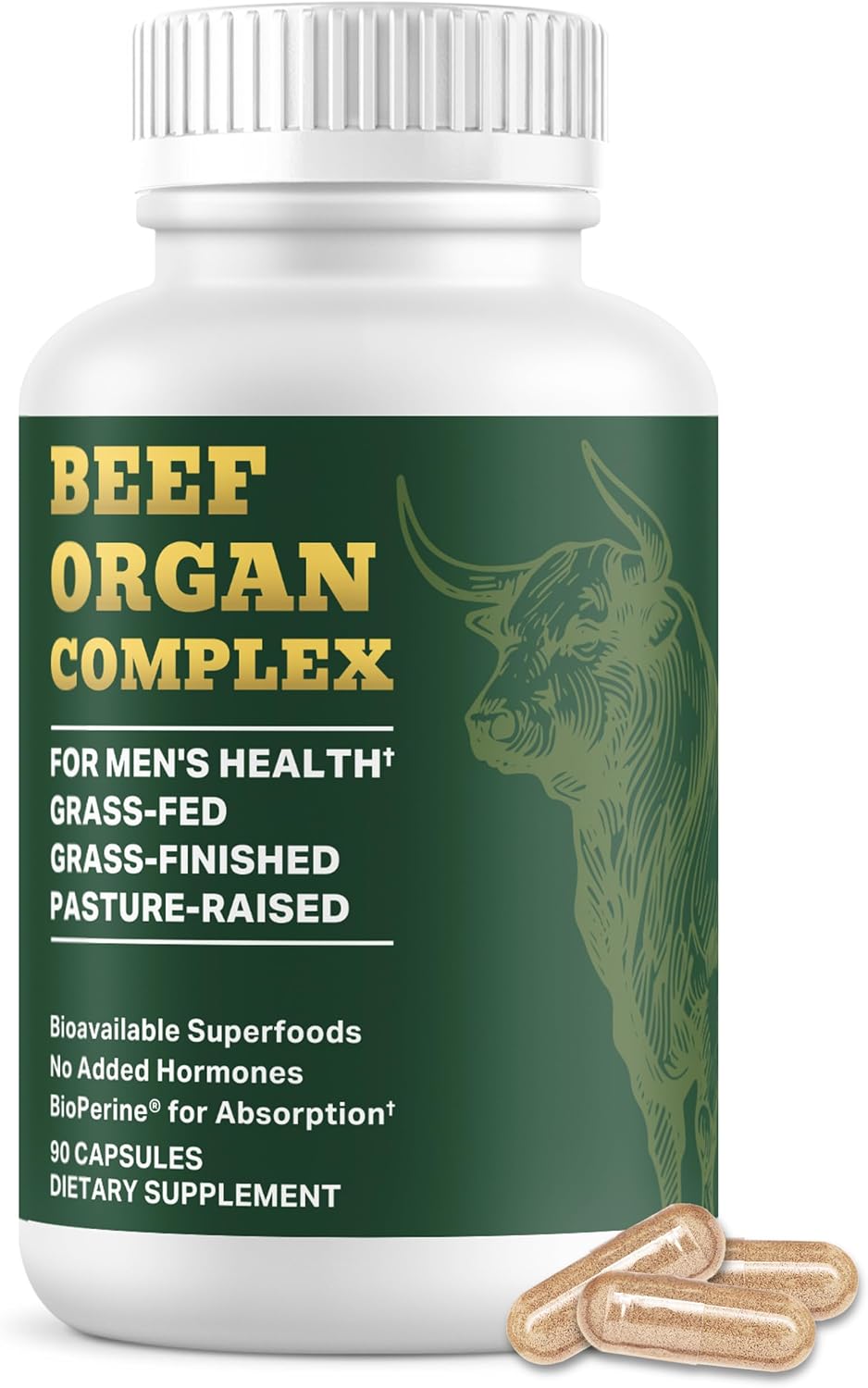 Pink Stork Men's Beef Organ Complex, Bioavailable Superfoods, 30 Servings | Grass-Fed, Grass-Finished Beef Liver, Testicle, Prostate + Bone Marrow | Supports Energy, Vitality + Men's Health - PrimeBioHealth - canada supplements