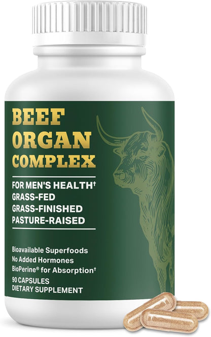 Pink Stork Men's Beef Organ Complex, Bioavailable Superfoods, 30 Servings | Grass-Fed, Grass-Finished Beef Liver, Testicle, Prostate + Bone Marrow | Supports Energy, Vitality + Men's Health - PrimeBioHealth - canada supplements