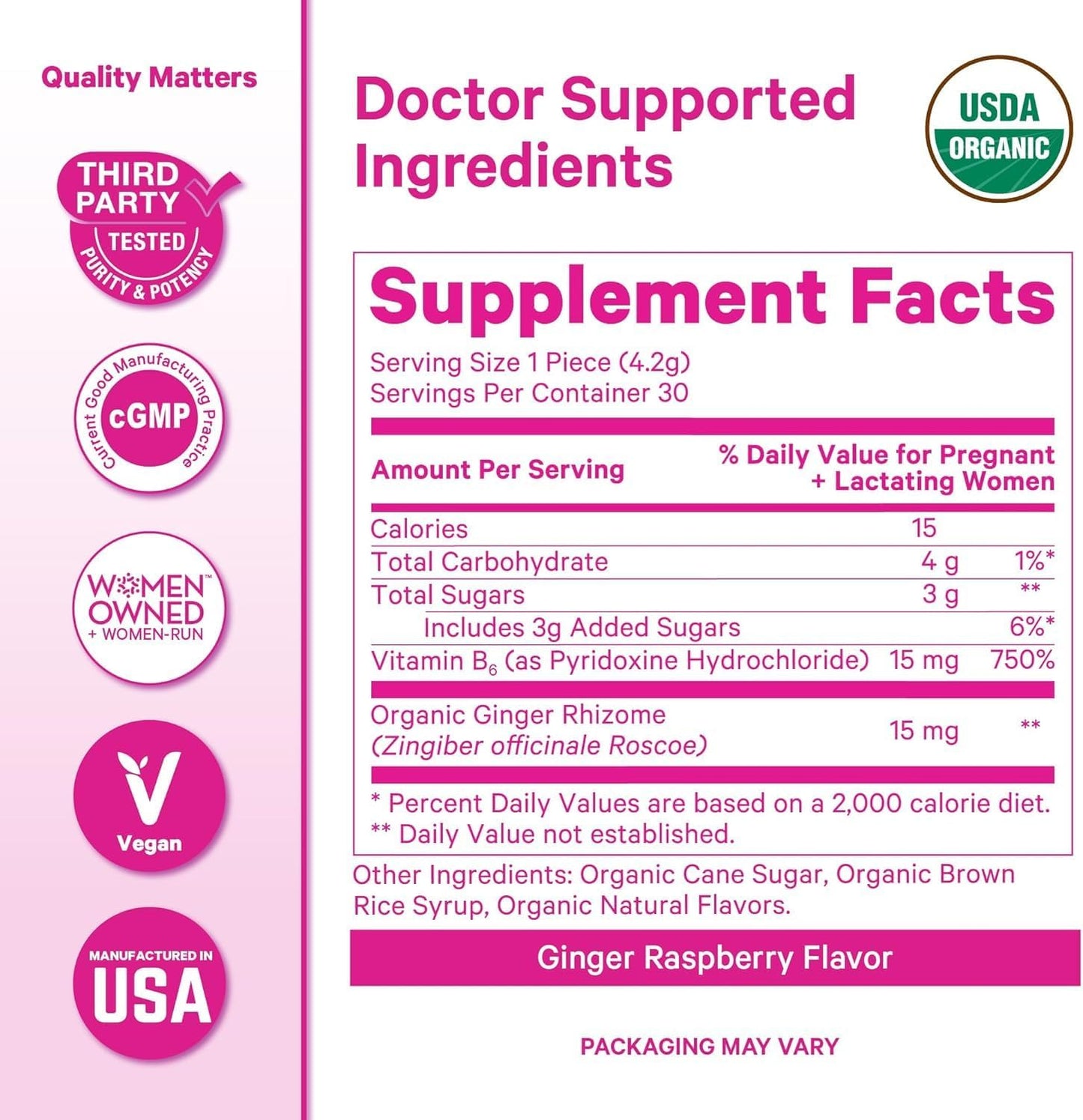 Pink Stork Morning Sickness Support Kit – 3-Piece Bundle with Organic Ginger Peach Tea, B6 Sweets, Ginger Lozenges – Pregnancy Support, First Trimester Essentials, Gift for Pregnant Women - PrimeBioHealth - canada supplements