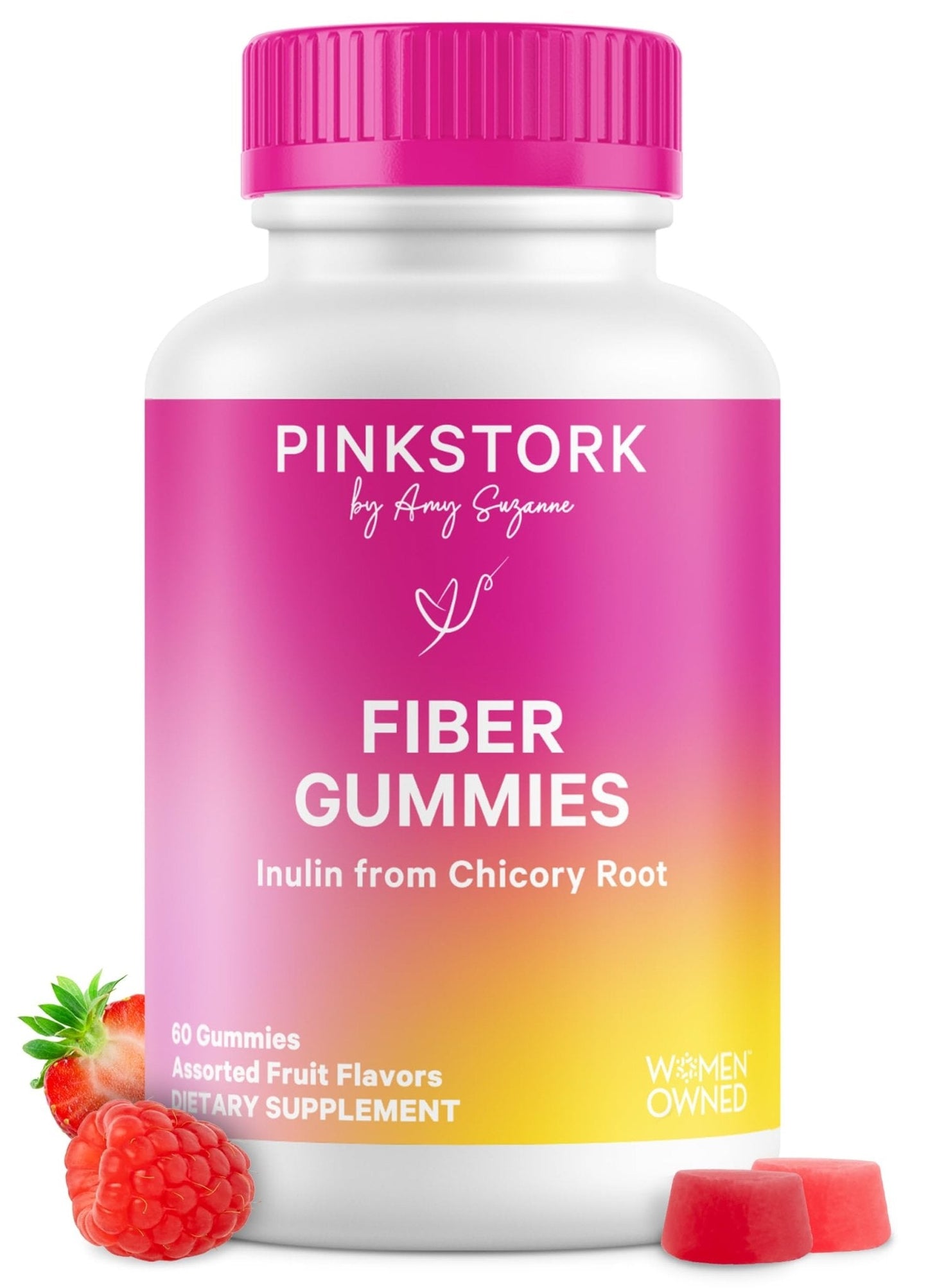 Pink Stork Prenatal Fiber Gummies for Women - 3g Prebiotic Inulin from Chicory Root - Natural Pregnancy & Postpartum Stool Softeners - PrimeBioHealth - canada supplements