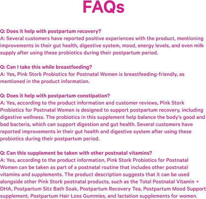 Pink Stork Probiotics for Postnatal Women - 30 Billion CFUS with Ashwagandha and Chamomile, Postpartum Essentials for Hormone Balance, Mood Support, Gut Health, Digestive Wellness, 30 Capsules - PrimeBioHealth - canada supplements
