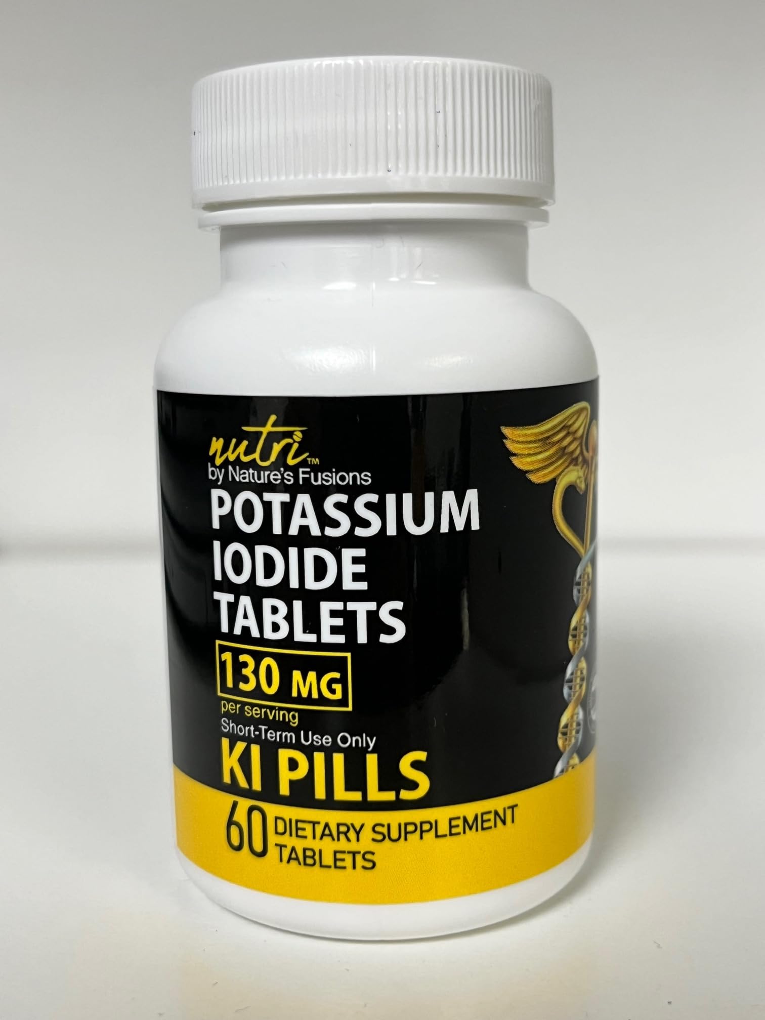 Potassium Iodide Tablets 130 mg - (60 Tablets) 10 Year Shelf-Life EXP 2034 to 2035 - Ki Pills - Yoduro de potasio - Nutri Supplements - 3rd Party Tested - PrimeBioHealth - canada supplements