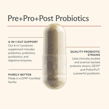 Premium 4-in-1 Probiotic Prebiotic, Postbiotic & Digestive Enzymes for Men & Women – Supports Gut, Digestion & Immunity –Complete Gut Health with Pre, Post - PrimeBioHealth - canada supplements