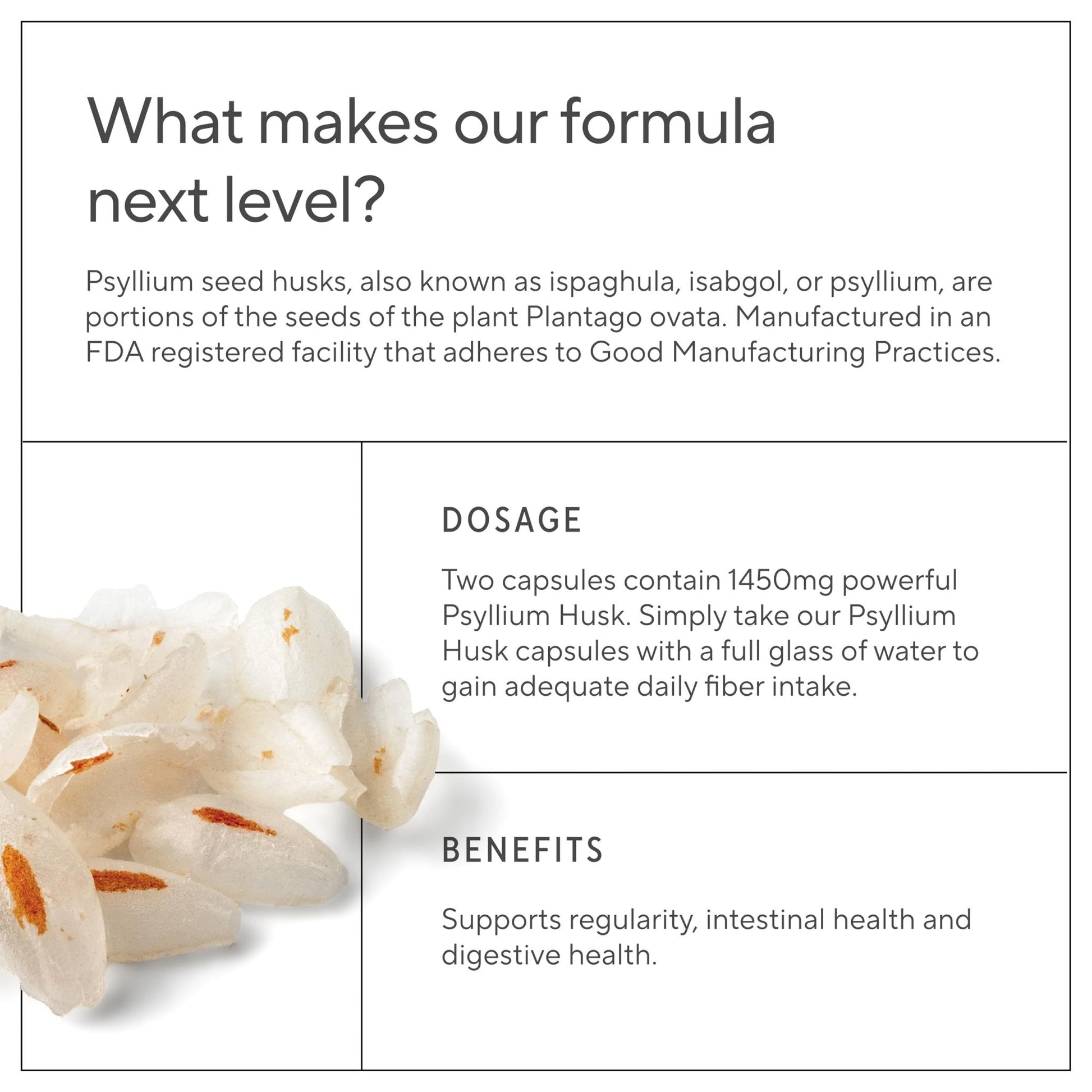 Premium Psyllium Husk Fiber Supplement 1450mg, 240 Capsules - PrimeBioHealth - canada supplements