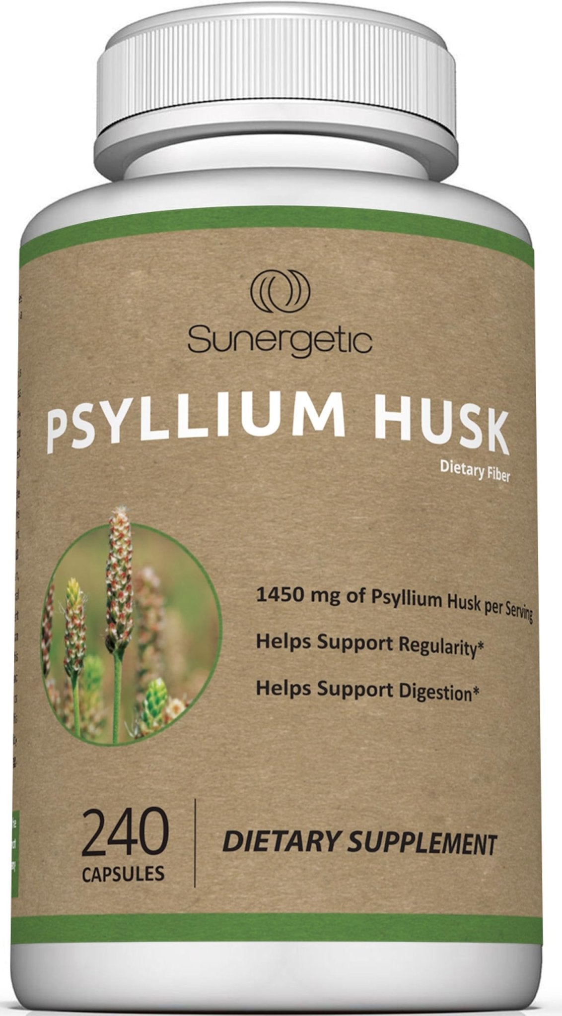 Premium Psyllium Husk Fiber Supplement 1450mg, 240 Capsules - PrimeBioHealth - canada supplements