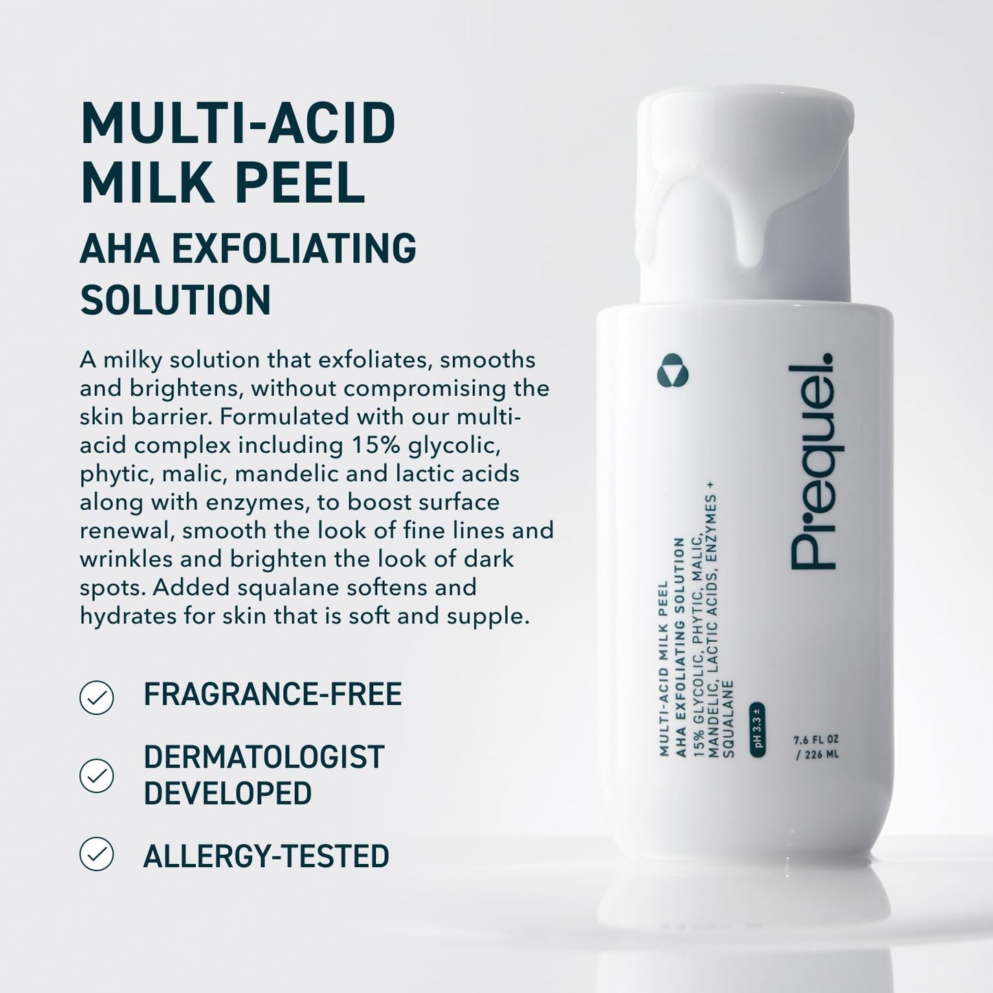 Prequel Skin Multi-Acid Milk Peel, Professional Exfoliating Solution. 15% Glycolic Acid Face Peel with Lactic Acid and Enzymes - PrimeBioHealth - canada supplements
