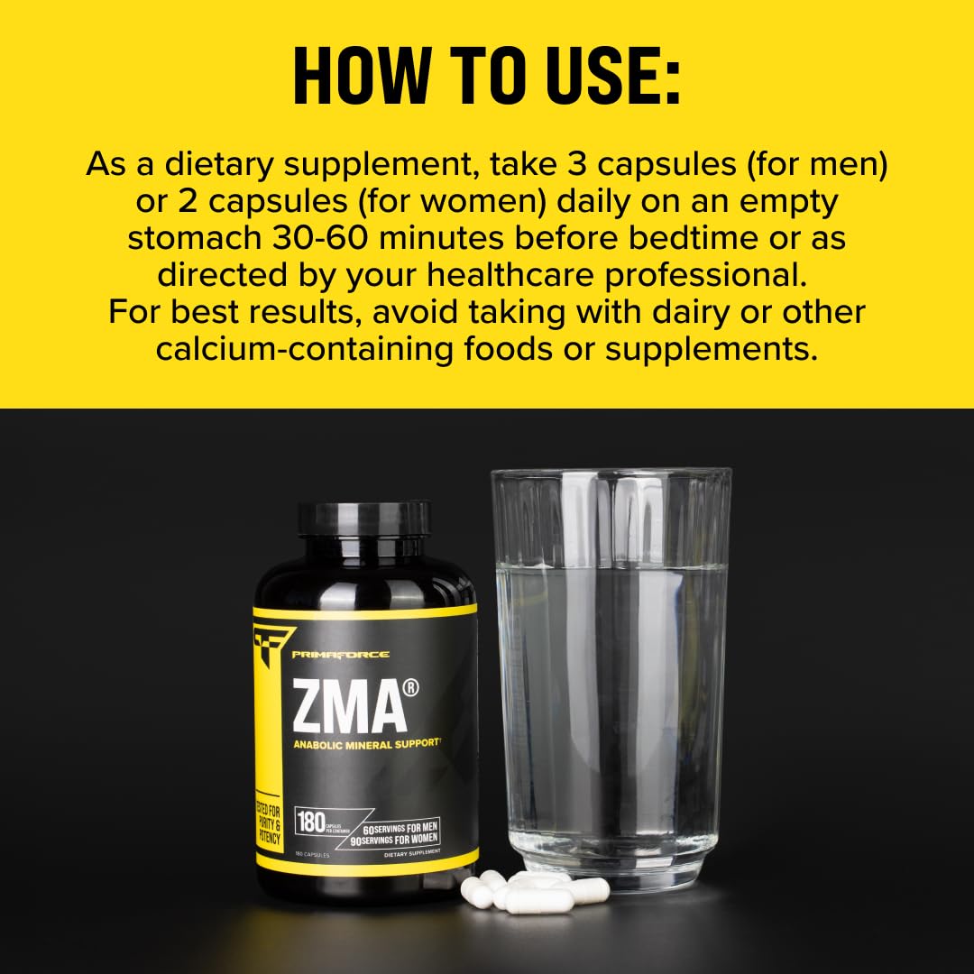 Primaforce ZMA Dietary Supplement, 180 Capsules - PrimeBioHealth - canada supplements