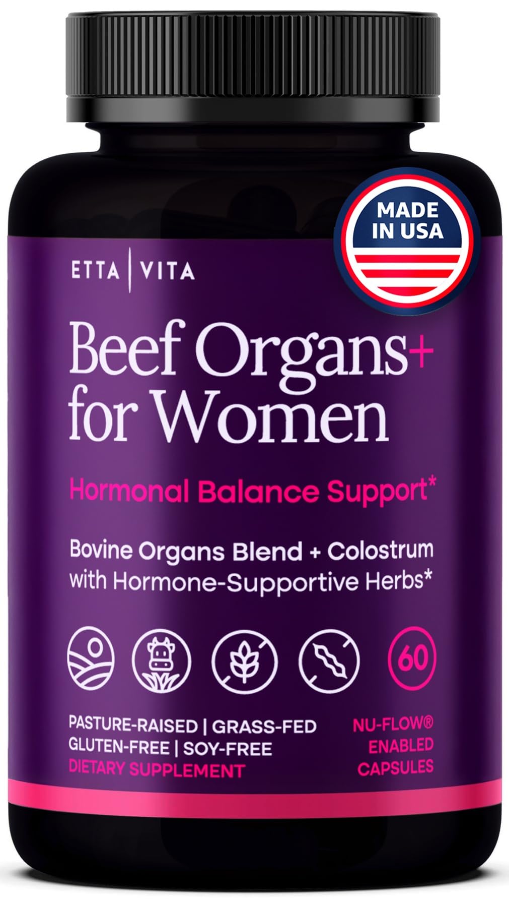Primal Beef Organ Supplement for Women (Made in USA) Boosted w Shatavari, Maca, Ashwagandha, and Chasteberry - Grass Fed Uterus, Ovary, Liver, Kidney, Heart Bone Matrix - PrimeBioHealth - canada supplements