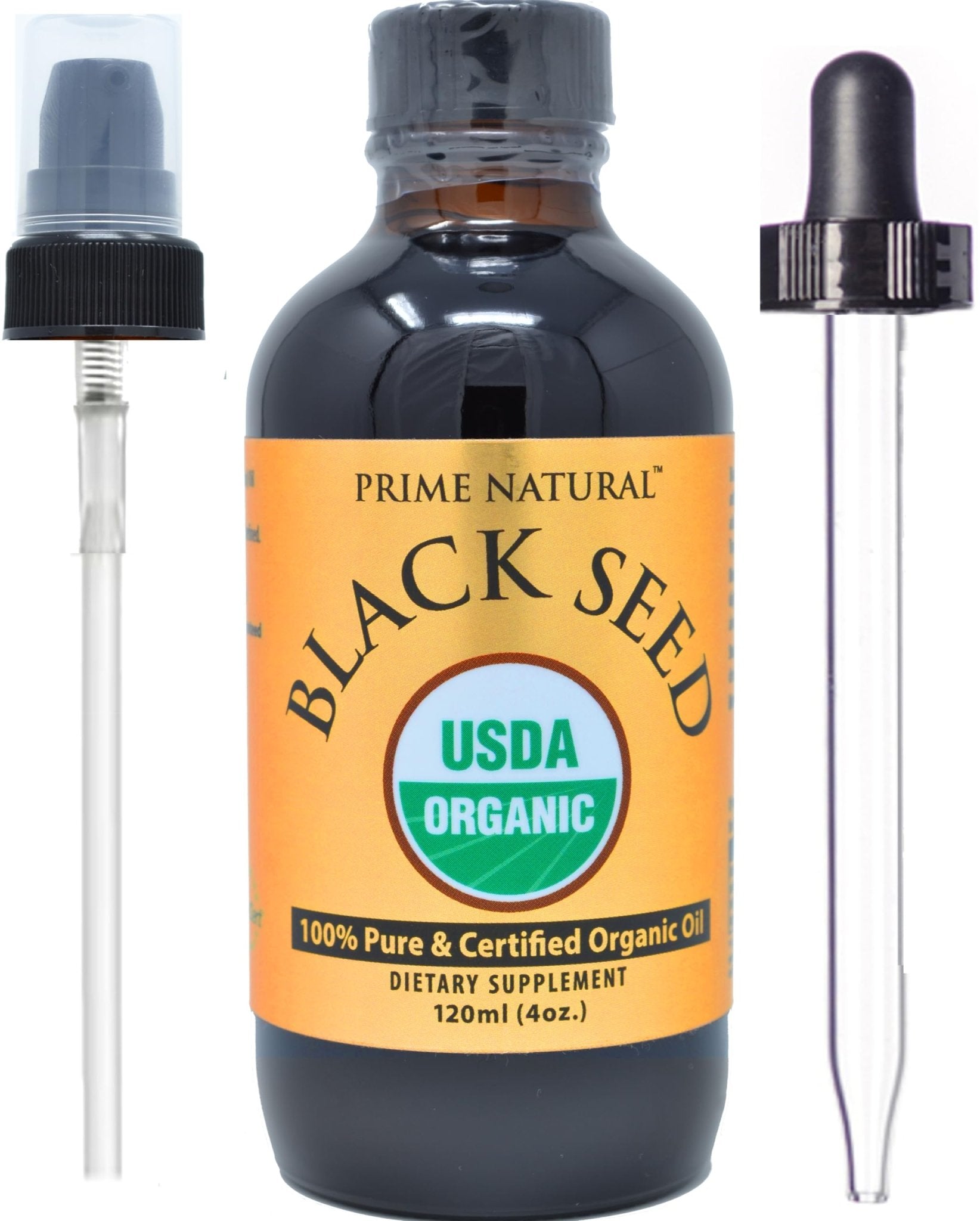 Prime Natural Organic Black Seed Oil 4oz - Cold Pressed Unrefined High Thymoquinone 1.7% USDA Certified - Turkish Origin Potent Nigella Sativa Liquid - PrimeBioHealth - canada supplements