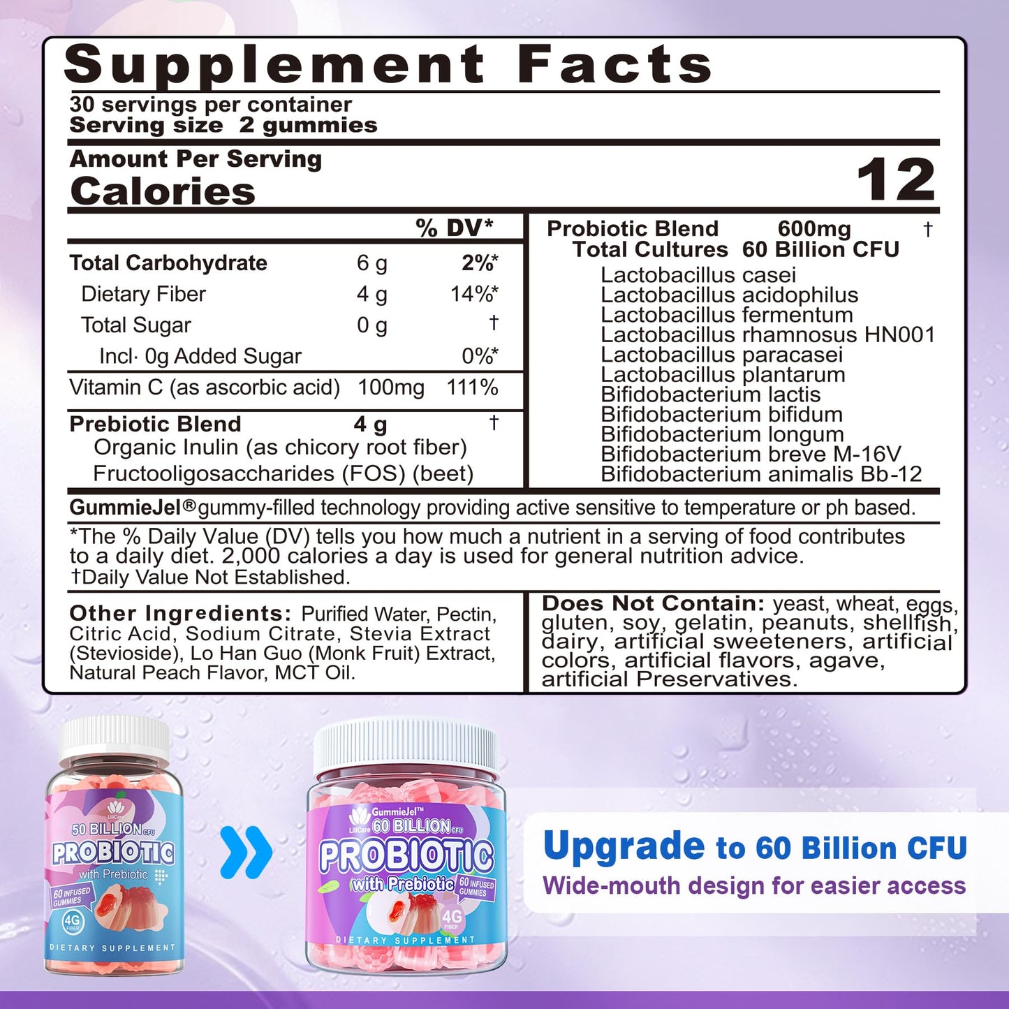 Probiotic Gummies 60 Billion CFU for Women Men & Kids, 11 Strains Probiotics + Organic Prebiotics Fiber for Immune, Digestive Health, Supports Constipation, - PrimeBioHealth - canada supplements