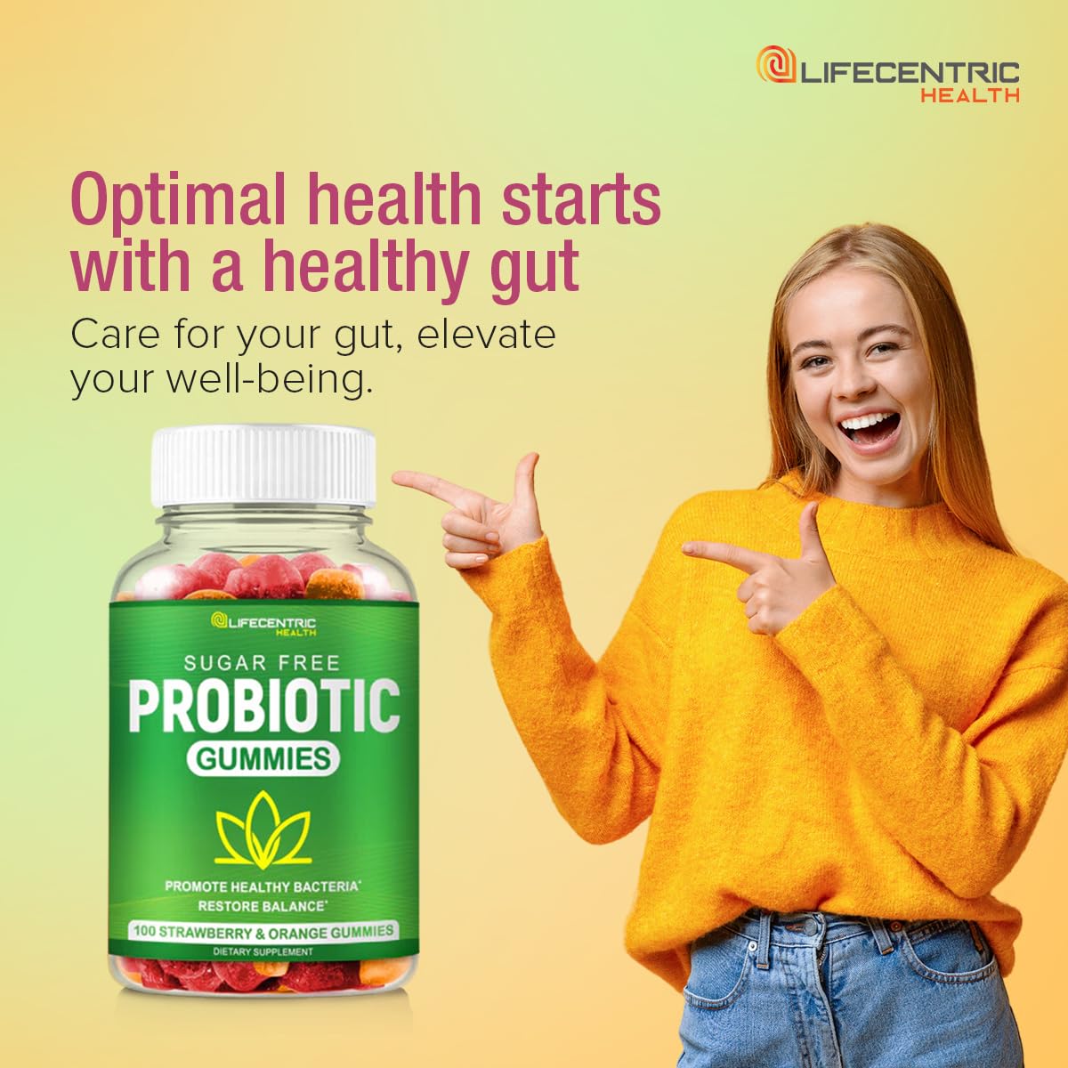 Probiotic Gummies for Adults and Kids Max Strength 5 Billion CFU | Organic Sugar Free Gummies for Digestive Health | 100 Count Vegan Gluten Free Chewable Probiotics - PrimeBioHealth - canada supplements