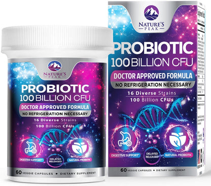 Probiotics for Digestive Gut Health - 100 Billion CFU Per Capsule, 16 Premium Strains & Prebiotics - Best Probiotics for Women & Men, Occasional Constipation - PrimeBioHealth - canada supplements