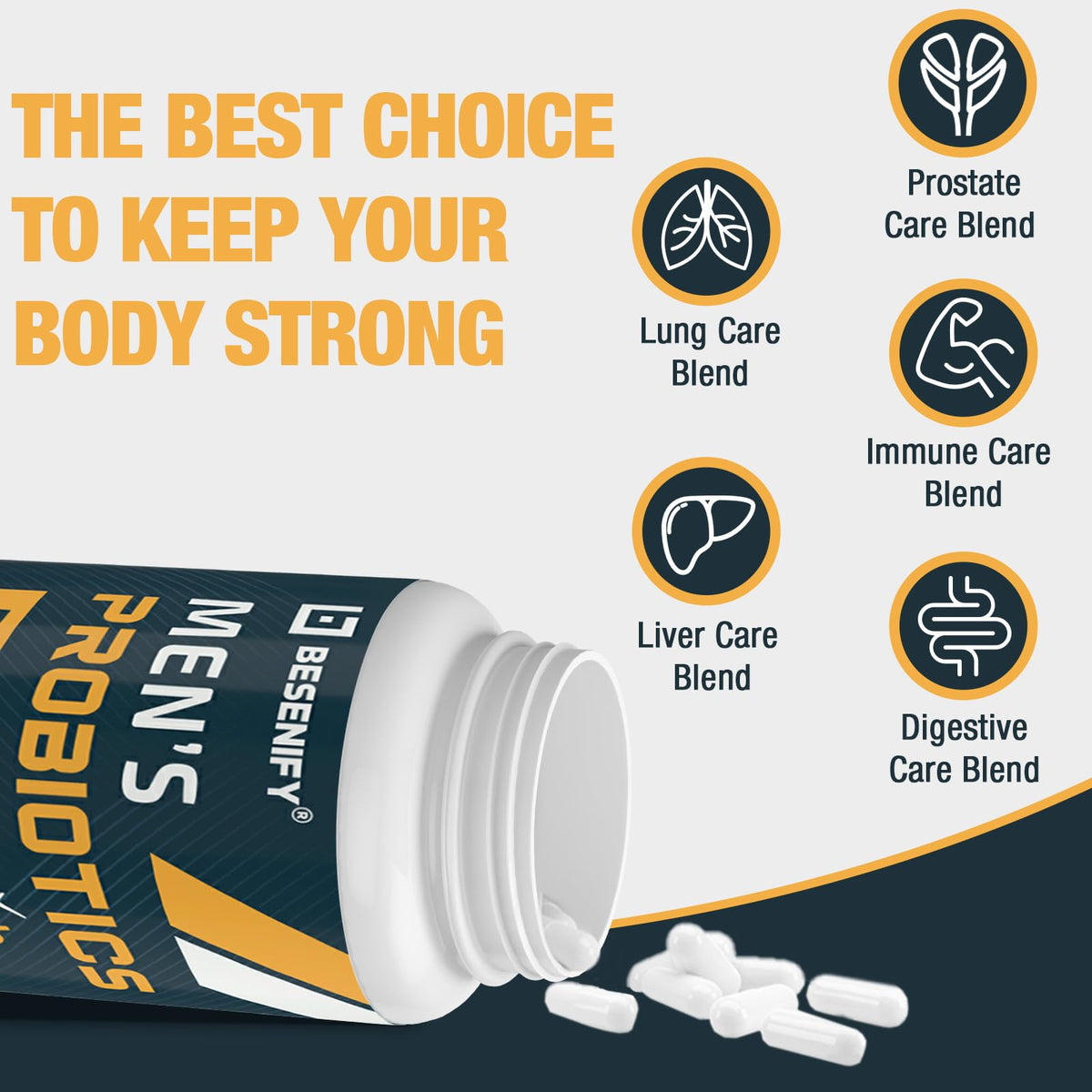 Probiotics for Men, 500 Billion CFUs & 12 Strains, Men's Probiotic with Turmeric, Cranberry, Goji - Probiotics for Digestive Health, Immune, Stomach, - PrimeBioHealth - canada supplements