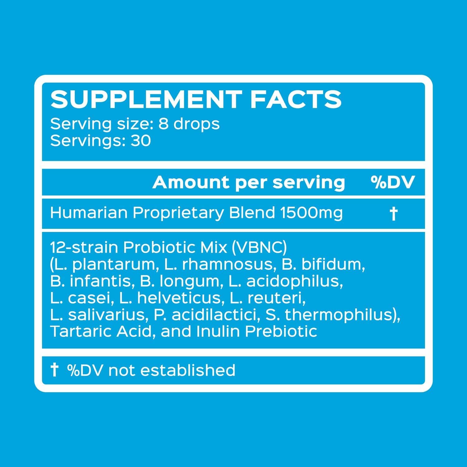 Probonix Humarian Liquid Probiotics for Adults - 12-Strain Probiotic Drops to Fortify Gut Health, Immunity and More - 30-Day Supply - Delicious Grape Flavor - PrimeBioHealth - canada supplements