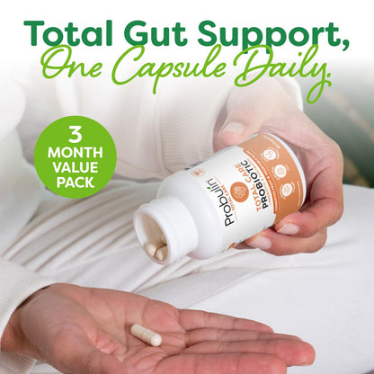 Probulin Total Care Probiotic Supplement, Daily Gut, Digestive, and Immune Health Probiotics Capsules for Men and Women, 20 Billion CFU, Vegan, 90 Count Bottle - PrimeBioHealth - canada supplements