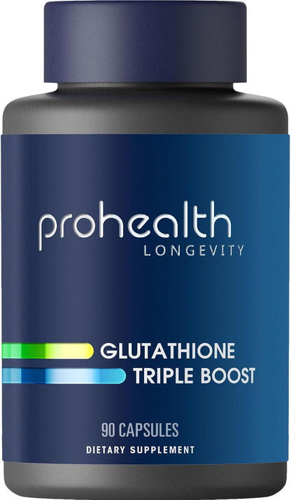 ProHealth Glutathione Triple Boost. Master Antioxidant. Third-Party Triple Lab Tested. 90 Capsules - PrimeBioHealth - canada supplements