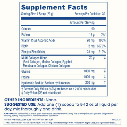 ProHealth Longevity Collagen Complete Powder - for People Over 40. 20g Multi Collagen. Hyaluronic Acid. for Joints, Bones, Hair, Skin, Muscles, Gut - 30 Servings - PrimeBioHealth - canada supplements