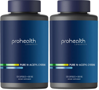 ProHealth Pure NAC – N-Acetyl Cysteine – Liver and Immune Support, Antioxidant and Glutathione Boost, Cellular Health | 600 mg per Capsule | 120 Servings | Third-Party Tested - PrimeBioHealth - canada supplements