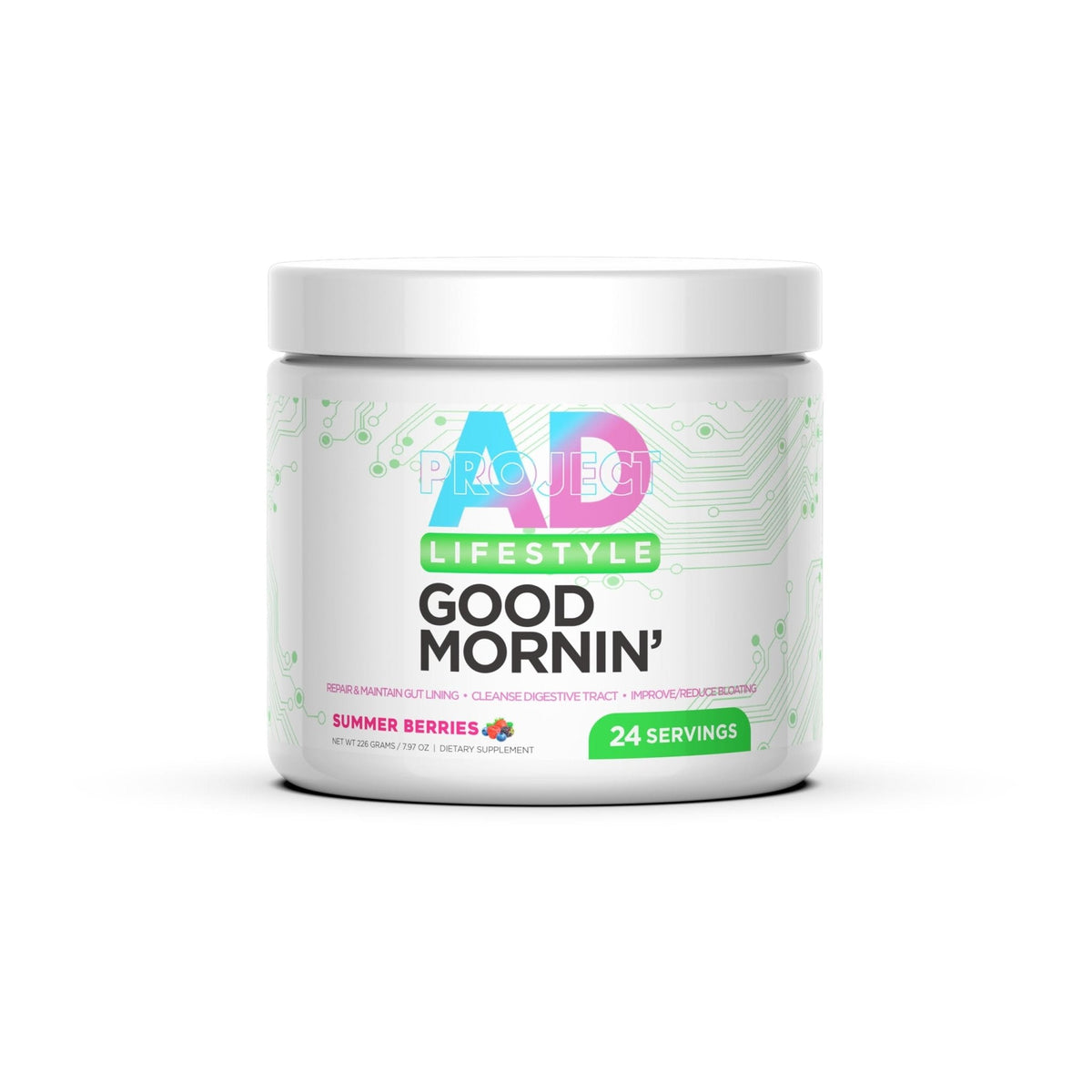 Project AD Life Good Morning Detox and Performance Drink, Naturally Flavored and Formulated with L-GLutamine, Apple Cider Vinegar, and Aloe Vera (24 Servings, Summer Fruits) - PrimeBioHealth - canada supplements