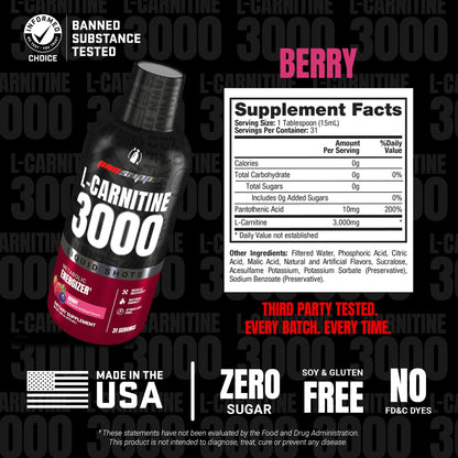 ProSupps L-Carnitine Liquid 3000, Stimulant-Free Liquid Shots for Men & Women - Clean Workout Drink for Energy, Performance & Muscle Recovery - PrimeBioHealth - canada supplements