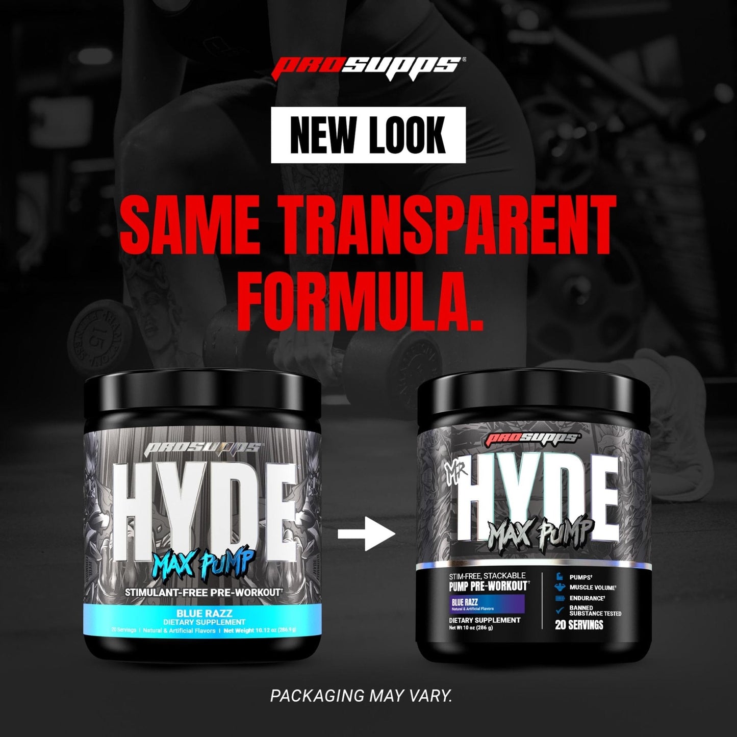 ProSupps Mr. Hyde Max Pump Pre Workout Powder - Stim-Free Preworkout Supports Blood Flow, Muscle Volume & Endurance - Caffeine-Free Nitric Oxide Gym & Fitness Supplements - PrimeBioHealth - canada supplements