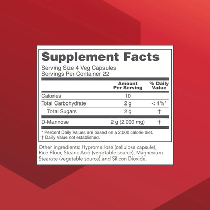 Protocol for Life Balance D-Mannose - 500mg - Bladder Cleanse - Support Healthy Urinary Tract* - For Men & Women - Kosher & Non-GMO - 90 Veg Capsules - PrimeBioHealth - canada supplements