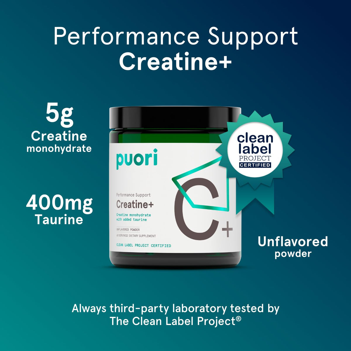 Puori Creatine Monohydrate Powder with Taurine - Unflavored Creatine Powder, Pre-Workout Supplement for Men & Women - Muscle Builder, Enhanced Workout - PrimeBioHealth - canada supplements