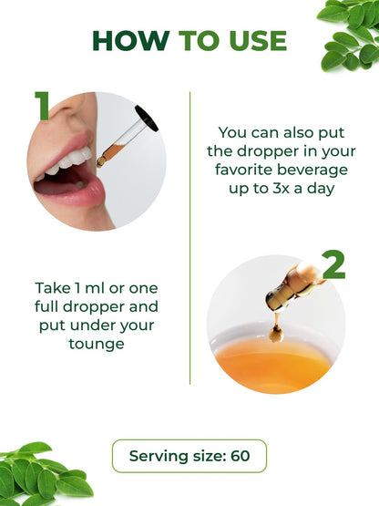 PURA VIDA MORINGA Leaf Extract Liquid Drops - USDA Organic Certified - Highly Purified, Bioavailable & Faster Absorption than Moringa Powder or Capsules - PrimeBioHealth - canada supplements