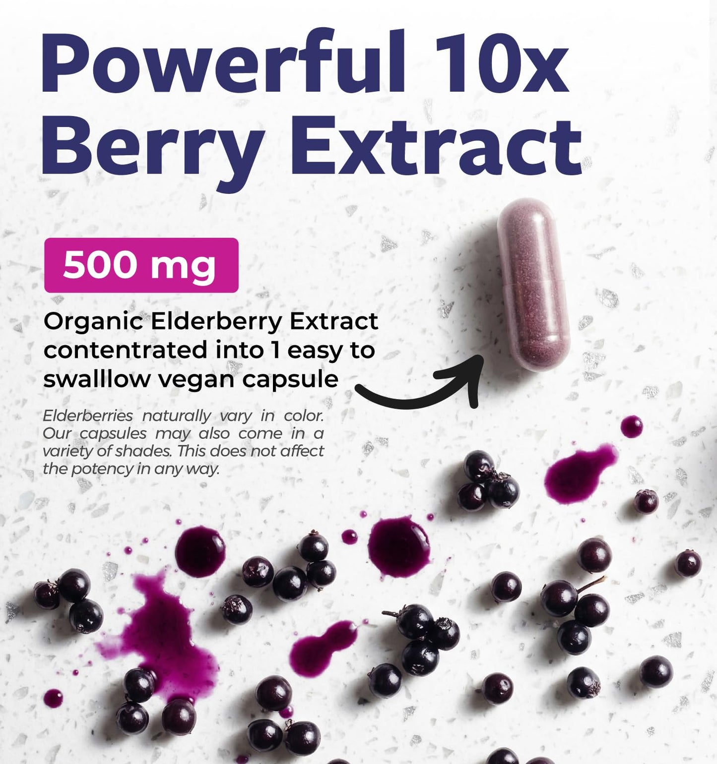 PURE CO Organic Elderberry 10:1 Extract 500mg Per 1 Capsule Serving - Vegan Black Elderberry Supplement for Immune Support, Allergy, Sinus Relief - Sambucus Nigra - 30 Caps - PrimeBioHealth - canada supplements