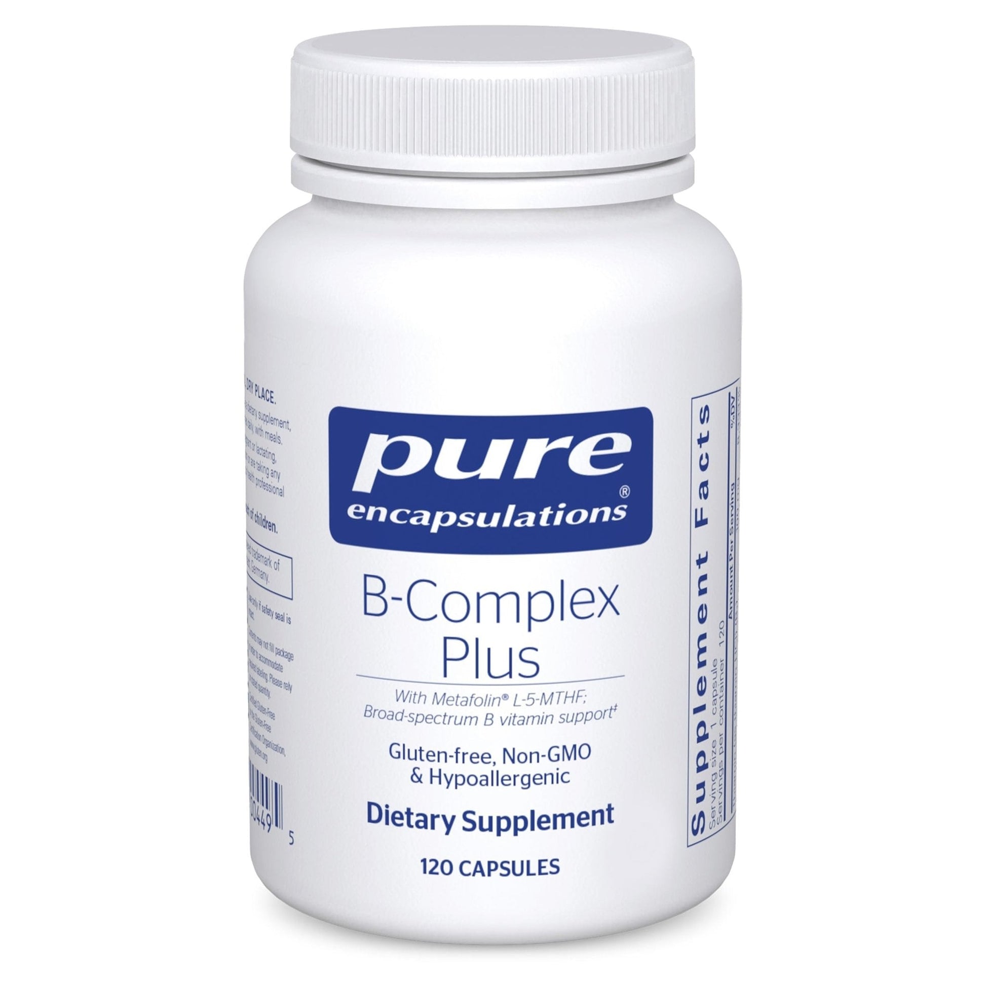 Pure Encapsulations B-Complex Plus - B Vitamins Supplement to Support Neurological Health, Cardiovascular Health, Energy Levels & Nervous System Support - PrimeBioHealth - canada supplements